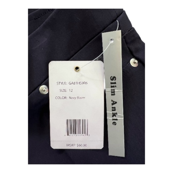 💙✨ NWT ZAC & RACHEL Navy Slim Ankle Stretch High Rise Pull-On Pants | Sz 12 - Picture 5 of 7